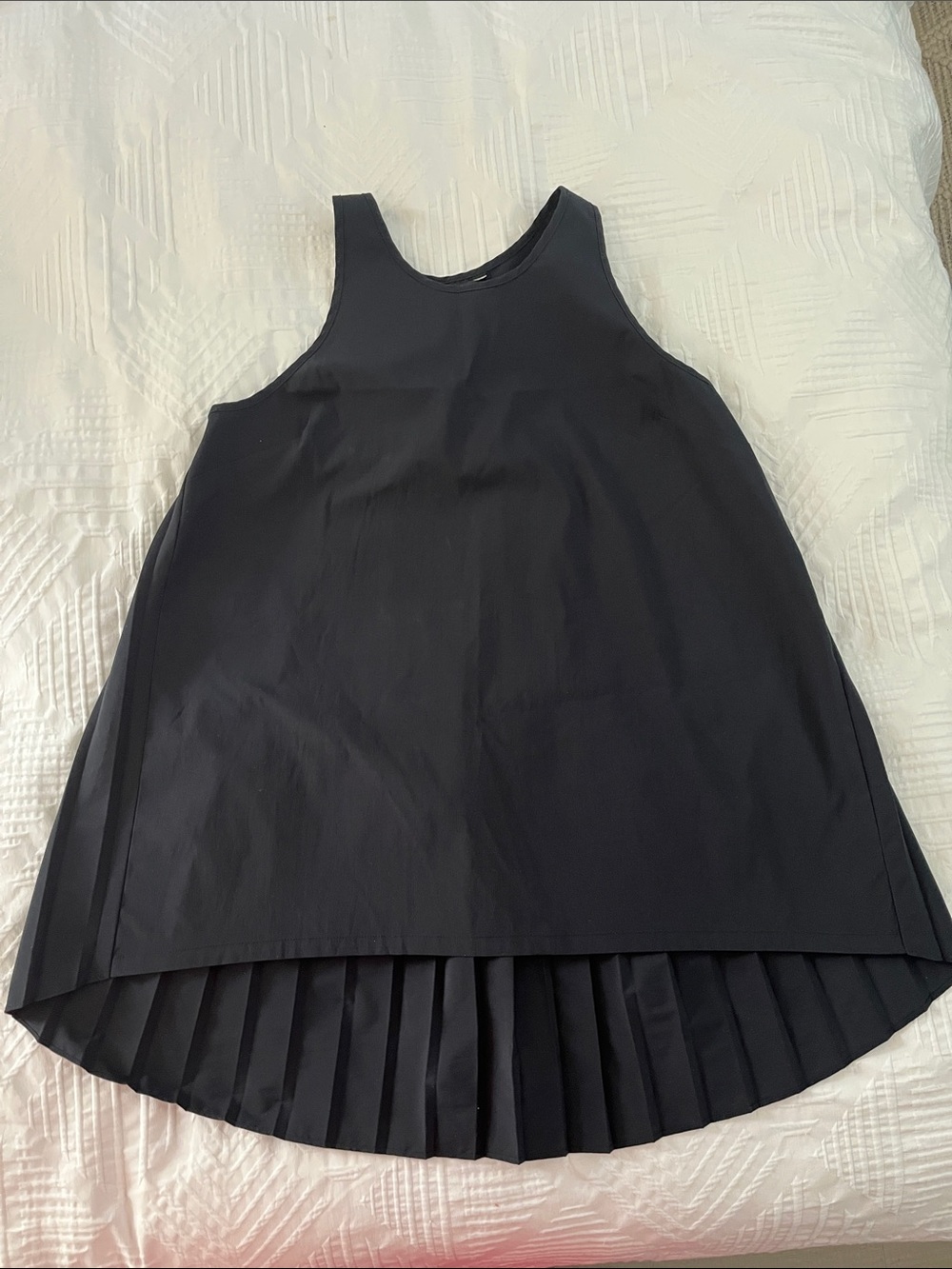 Athleta Black Pleated-Back Tank Top
